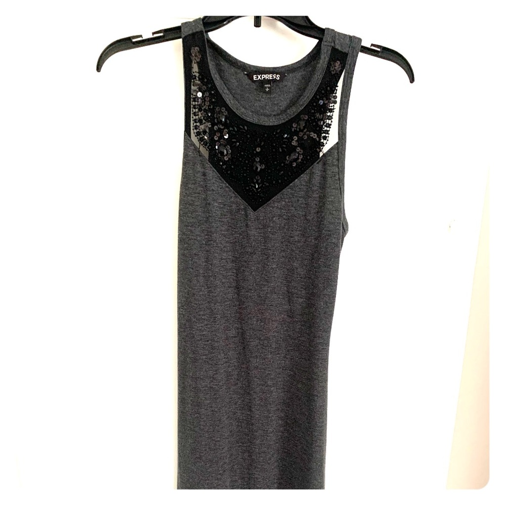 Express -once worn-gray & black bodycon midi dress